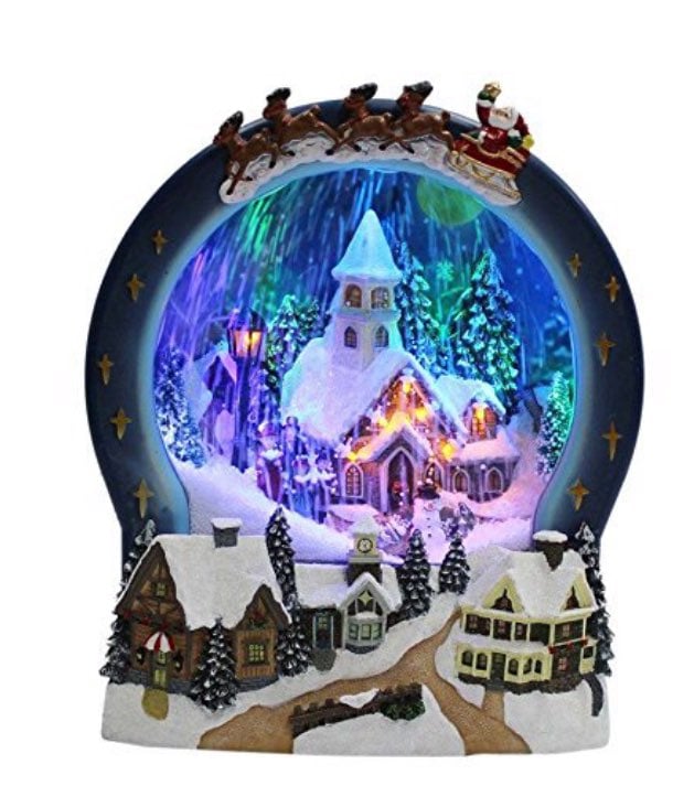 Musical Snowy Christmas Church Scene