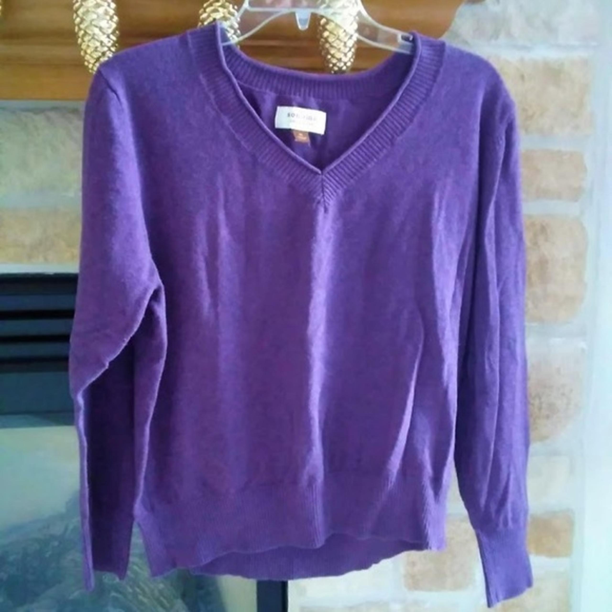 Light Weight V-Neck Purple Sweater