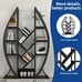 Oval Bookshelf 5 Tier Etagere Bookcase Industrial Display Shelve for Home Office