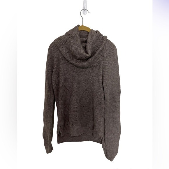 Garnet Hill Baby Alpaca Brown Cowl Neck Sweater XS