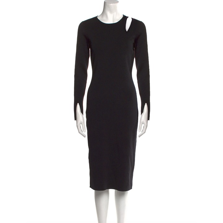 NWOT House of Harlow 1960 Shoulder Cut-Out Knit Dress (L) in Black Mod Bodycon