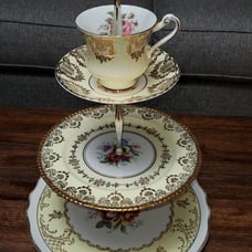 Vintage china 3 tiered serving tray