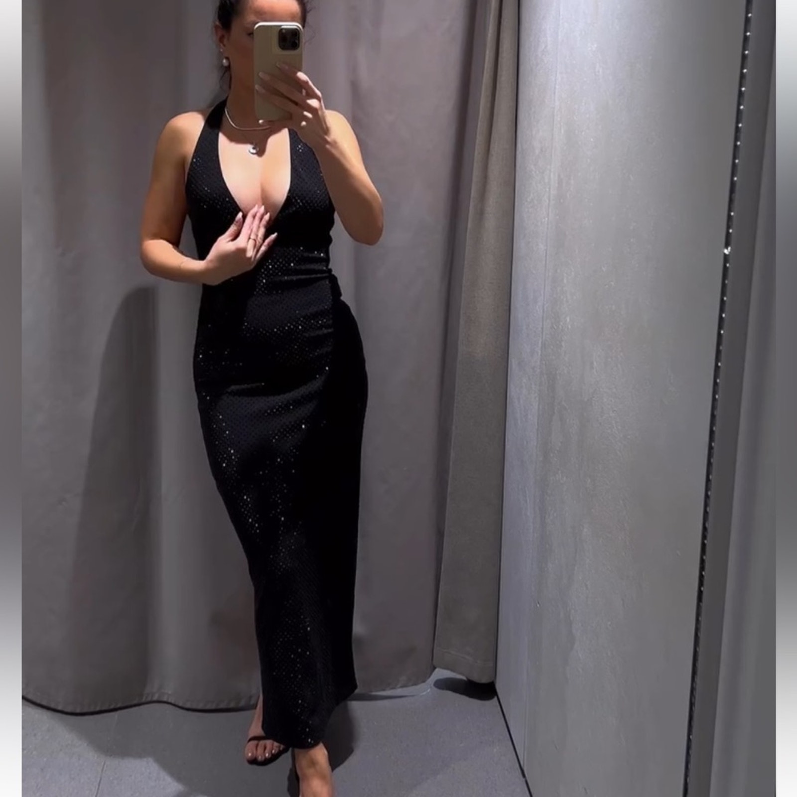 ZARA SHIMMER MIDI DRESS
