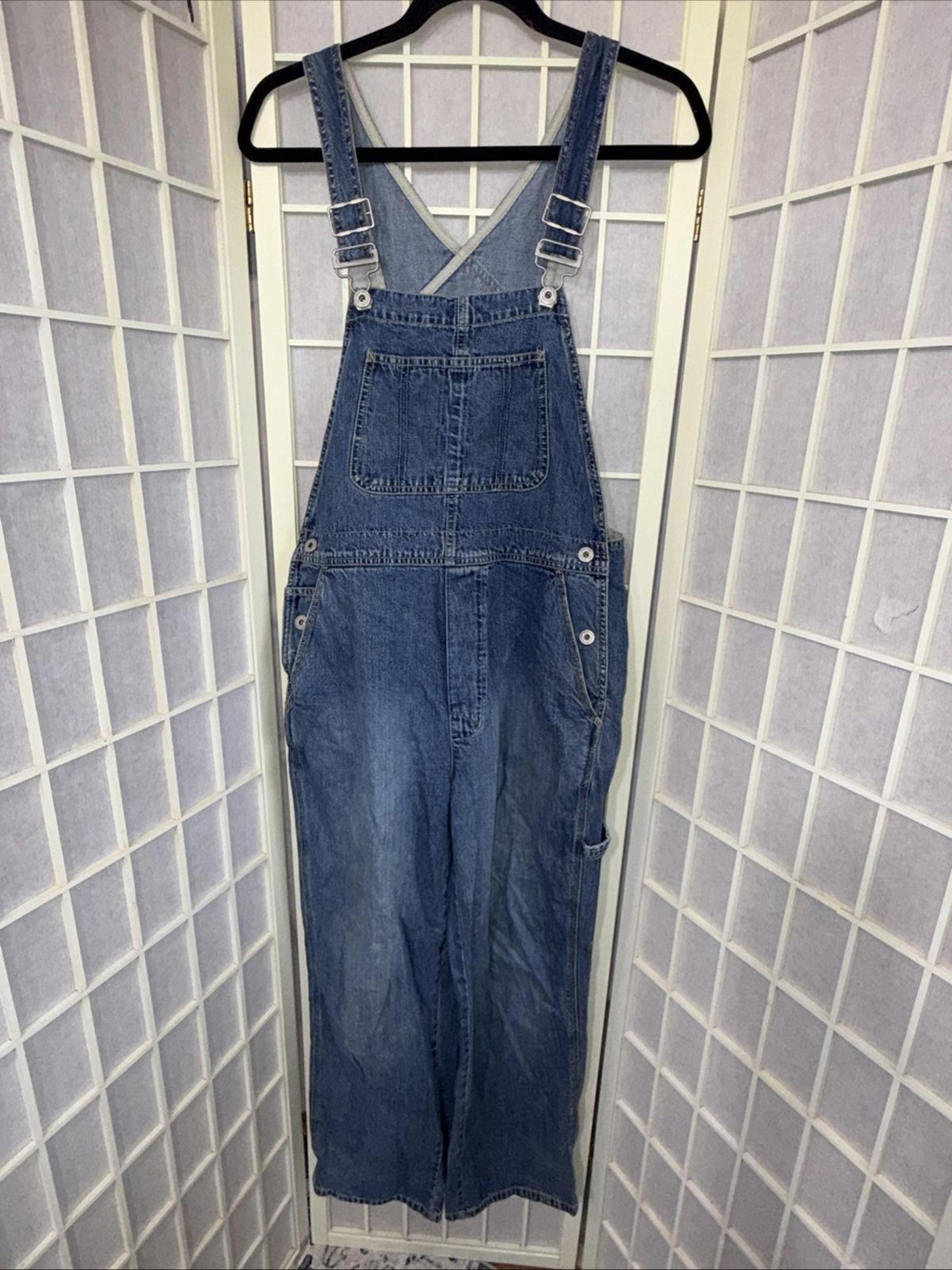 Vintage Gap Y2K Boho 2000s Cargo Denim Overalls in USA Womens size Small