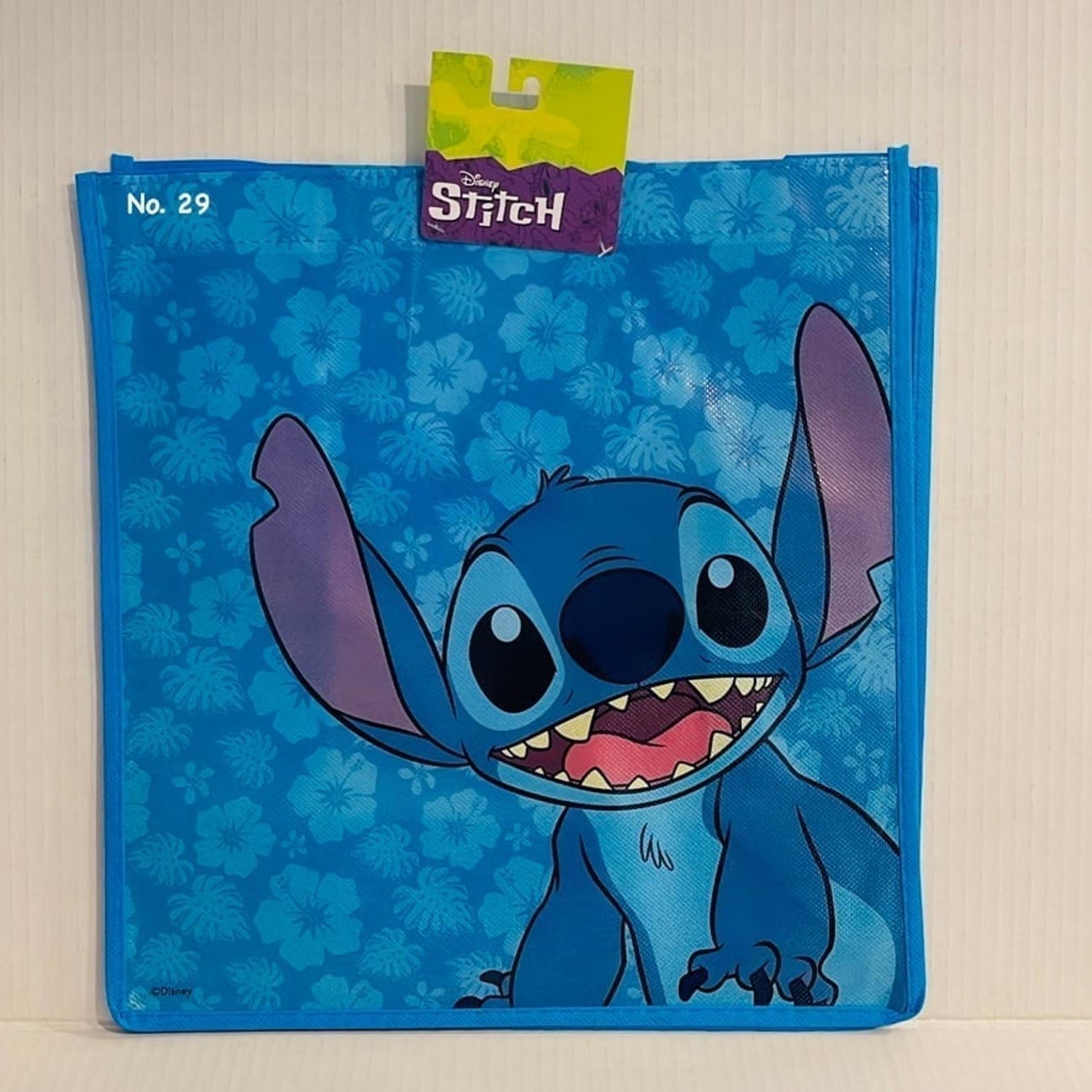 Disney Stitch Hibiscus Flower Reusable Blue Tote Bag