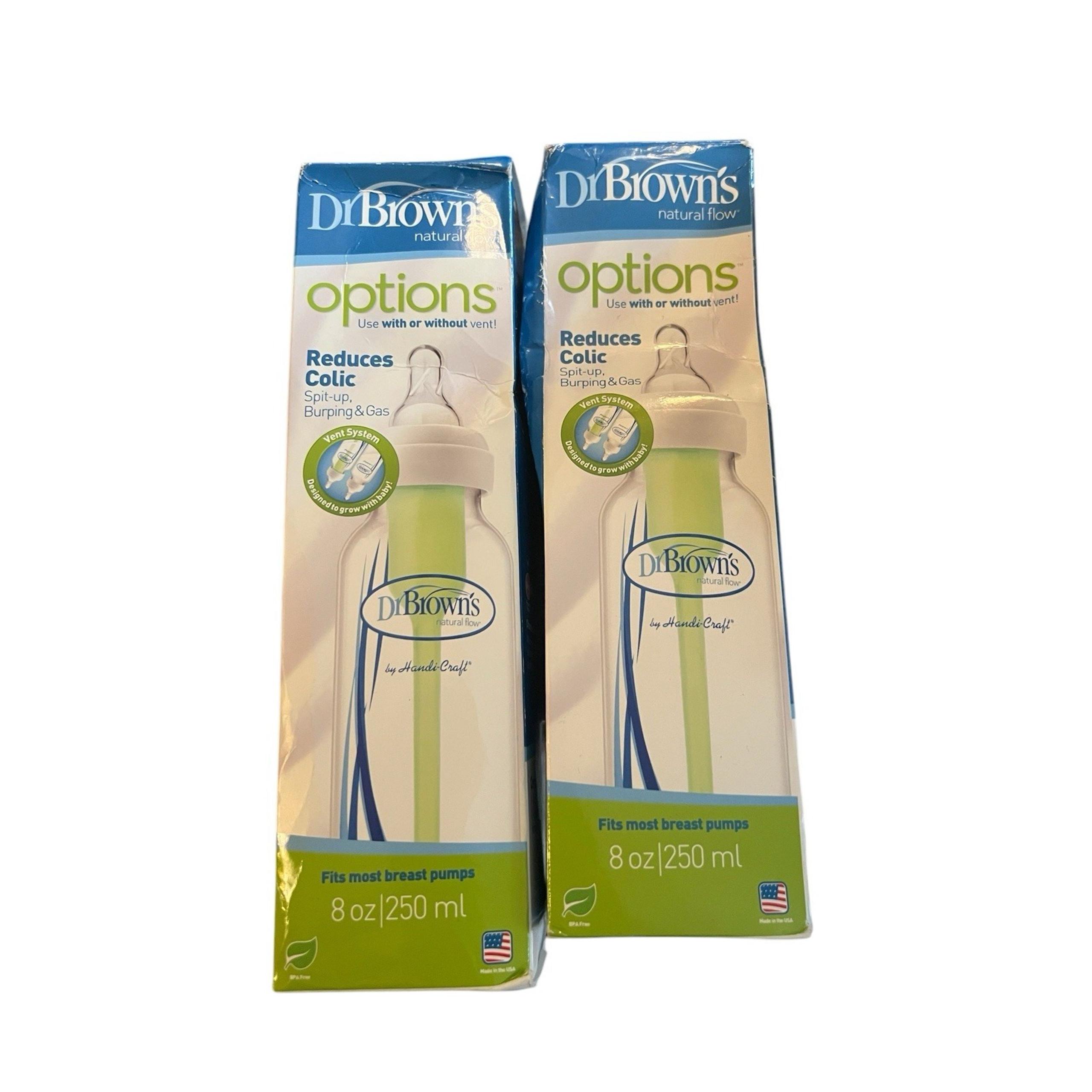X2 Dr. Brown's Natural Flow Baby Bottle Reduces colic narrow 8 oz level 1 nipple