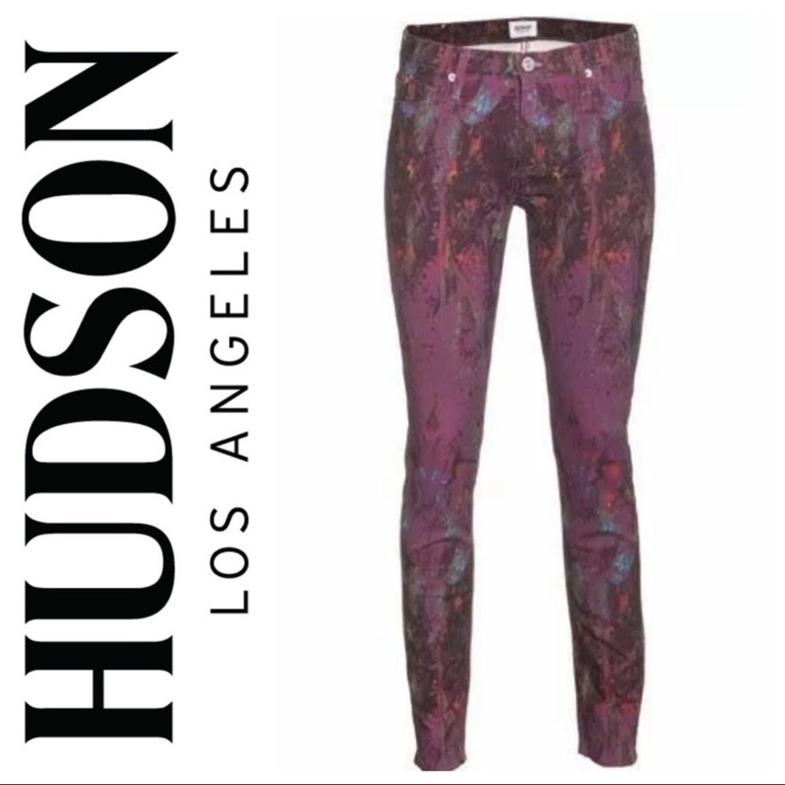Hudson Nico Mid-rise Skinny Splatter Jeans Size 26 ZEN NWT