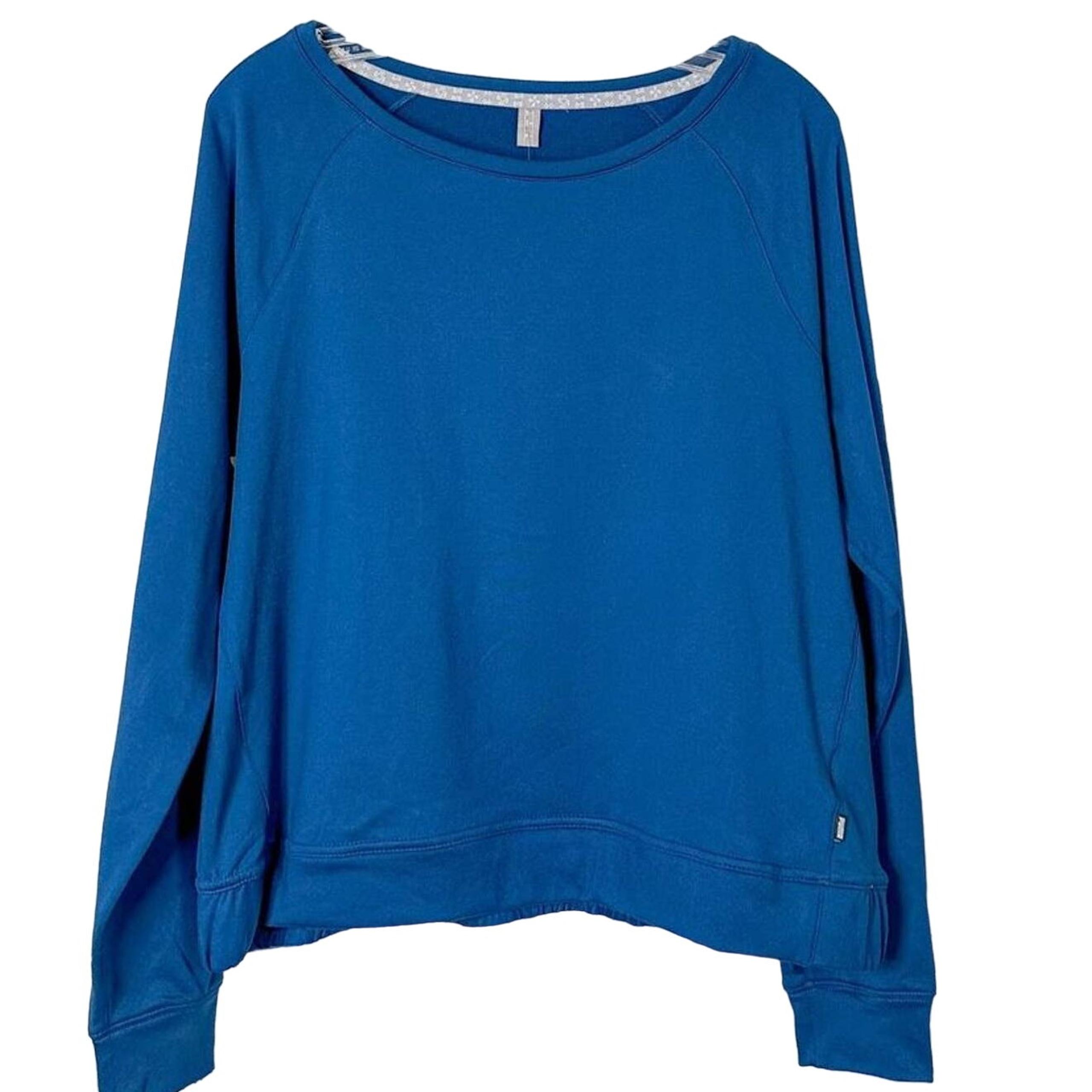 NEW Puma Fleece Boat Neck Long Sleeve Pullover Sweatshirt Blue Size Large NWT