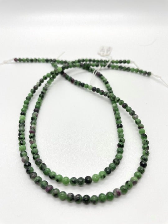 Ruby Zoite Beads 16 strands of 4mm smooth round beads