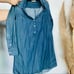J CREW Blue Denim Jeans Long Sleeve Henley Button Front Tunic Mini Dress 8