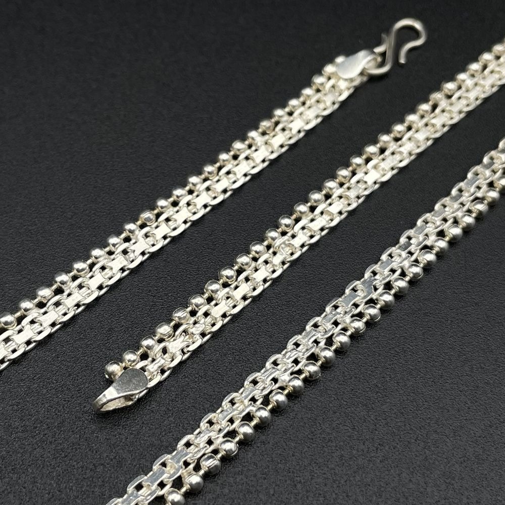 Sterling Sterling 24" Flat Fancy Link Chain Necklace Unisex Thick Chain Necklace