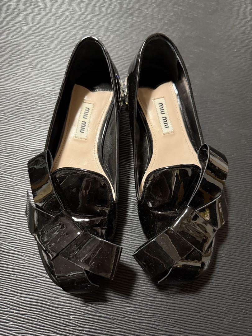 Miu Miu Black Ribbon Loafers, Authentic, Size 34.5