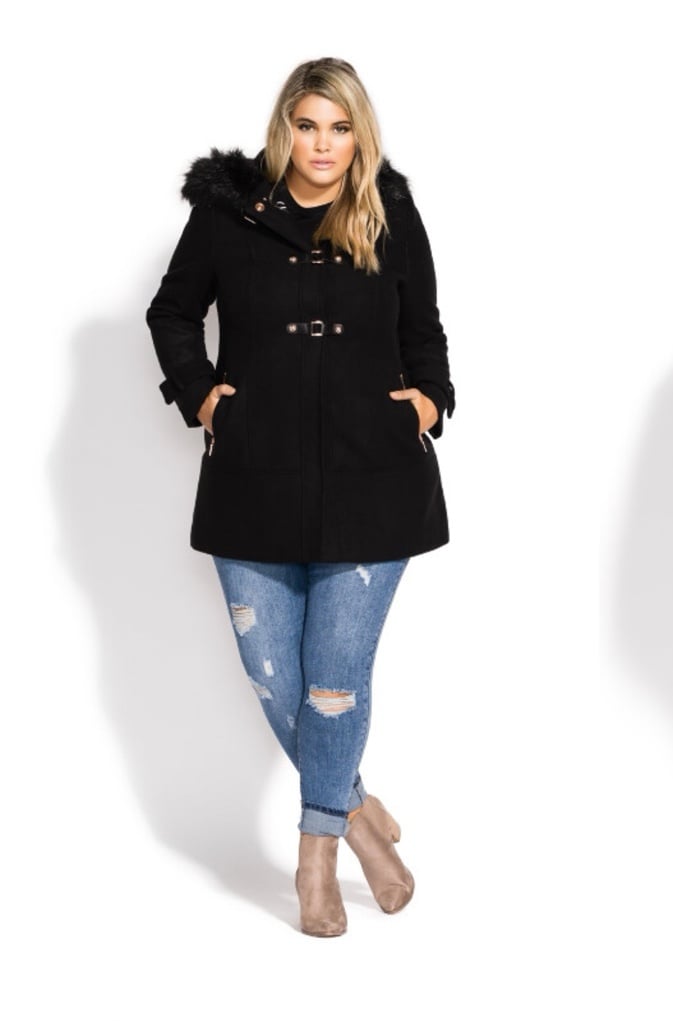 City Chic Wonderwall Hooded Coat plus size 16 NWT