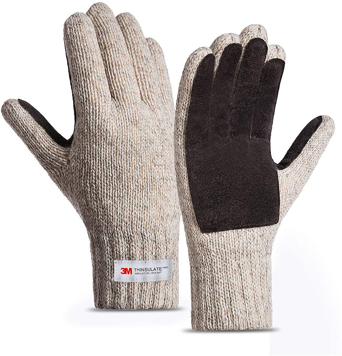 Winter Gloves for Men Women Fleece Wool