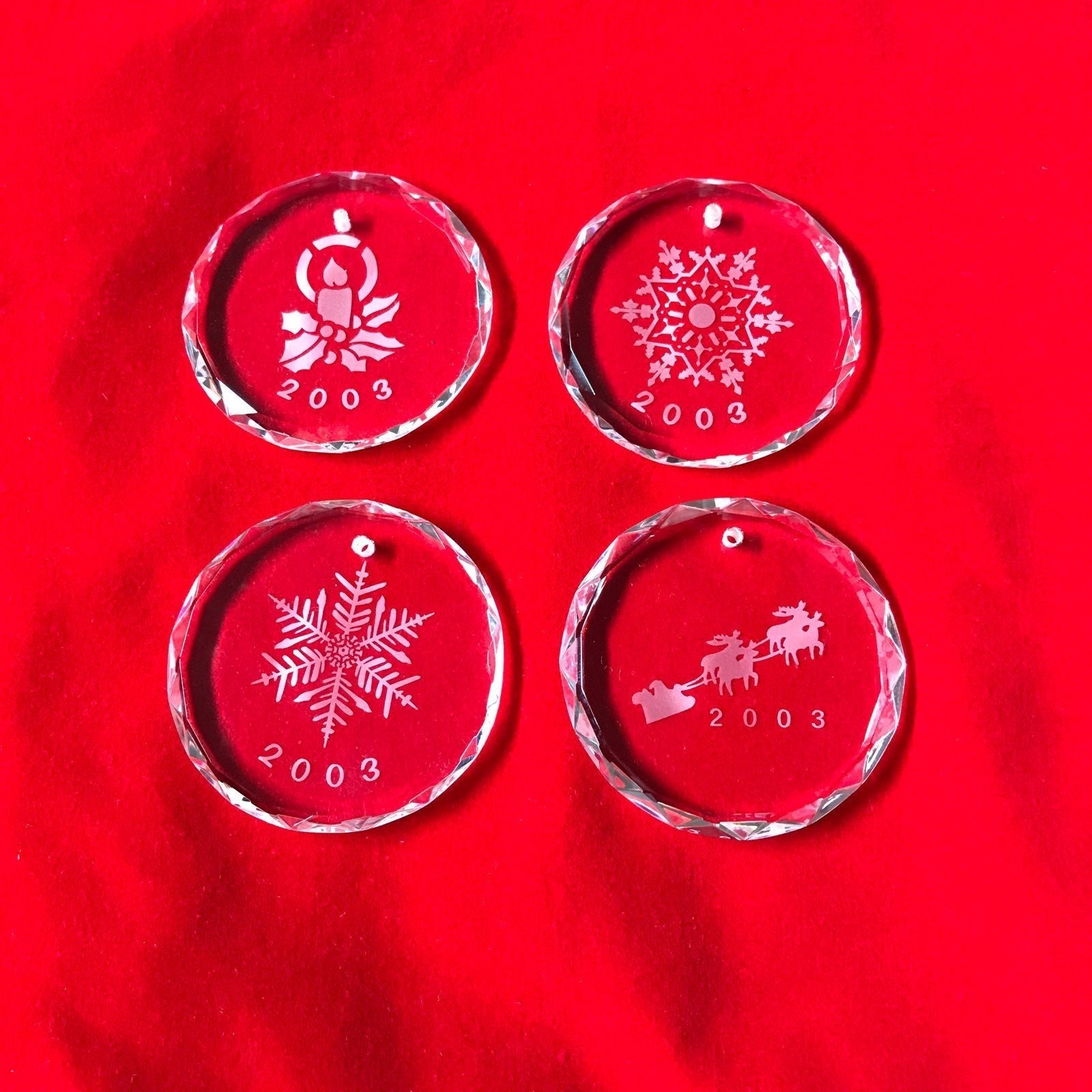 2003 Christmas Engraved Crystal Ornament