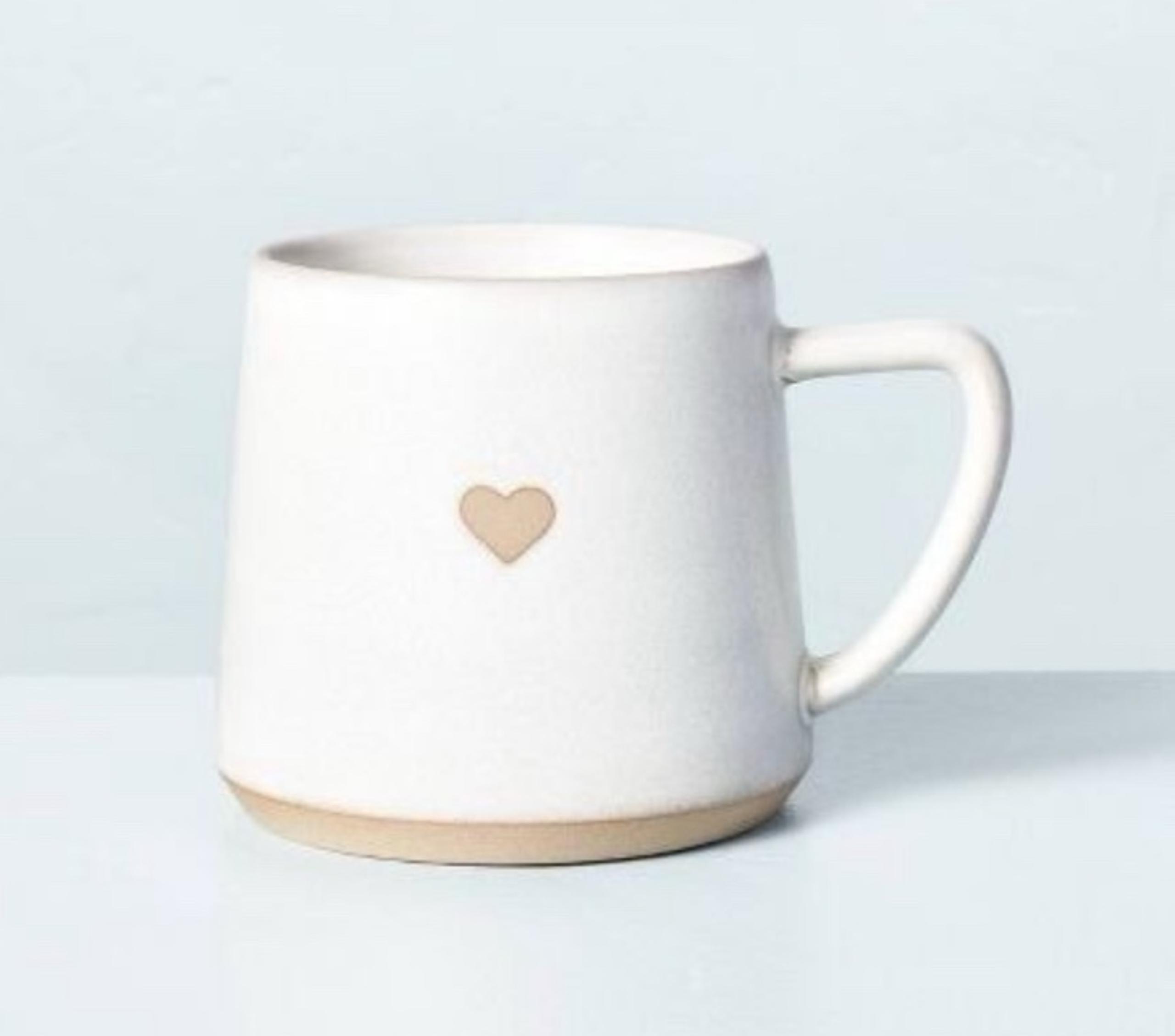 Cream 13.3 oz Hearth & Hand with Magnolia Heart Detail Stoneware Coffee Cup