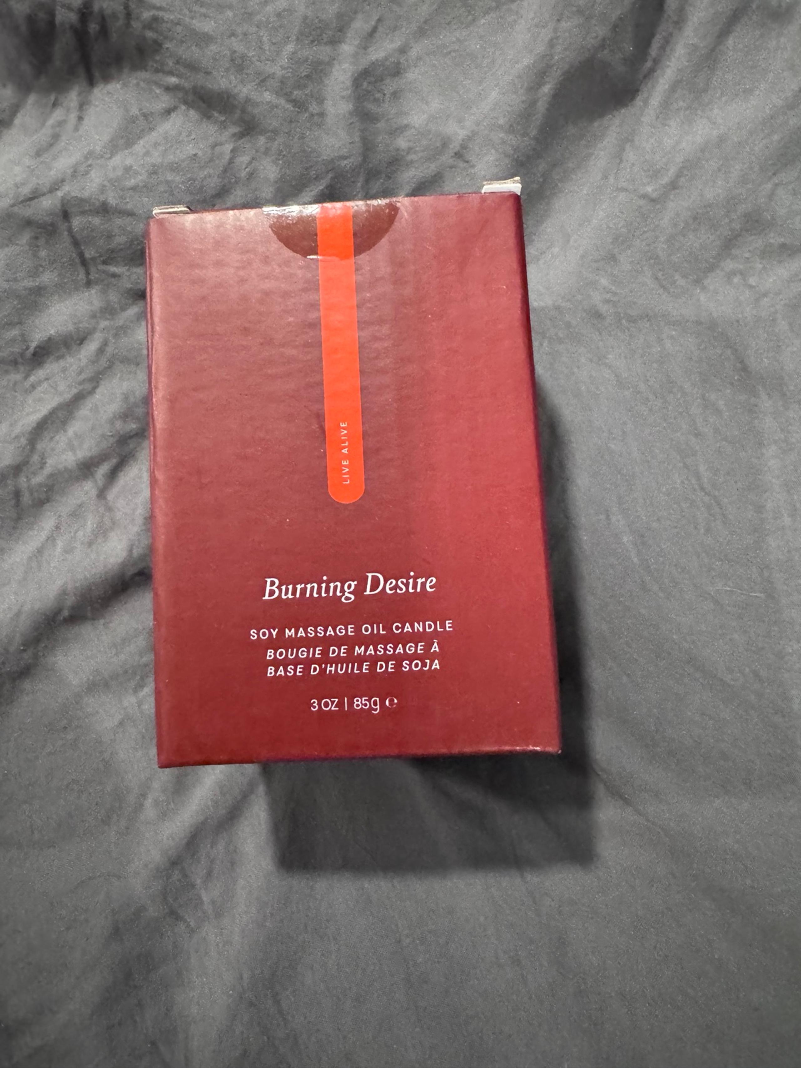Pure Romance Burning Desire Massage candle
