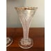 Pair of EAPG Antique Gold Rimmed Vases in Massachusetts Pattern c 1900
