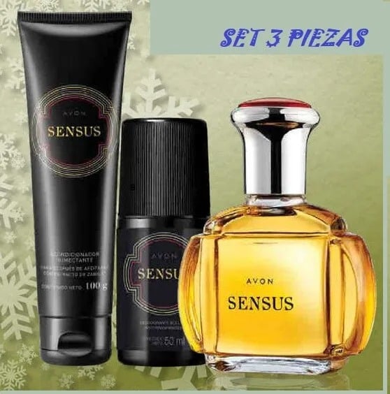 SENSUS COLONIA PARA CABALLERO DE AVON SET DE 3 PIEZAS ORIGINAL 100%