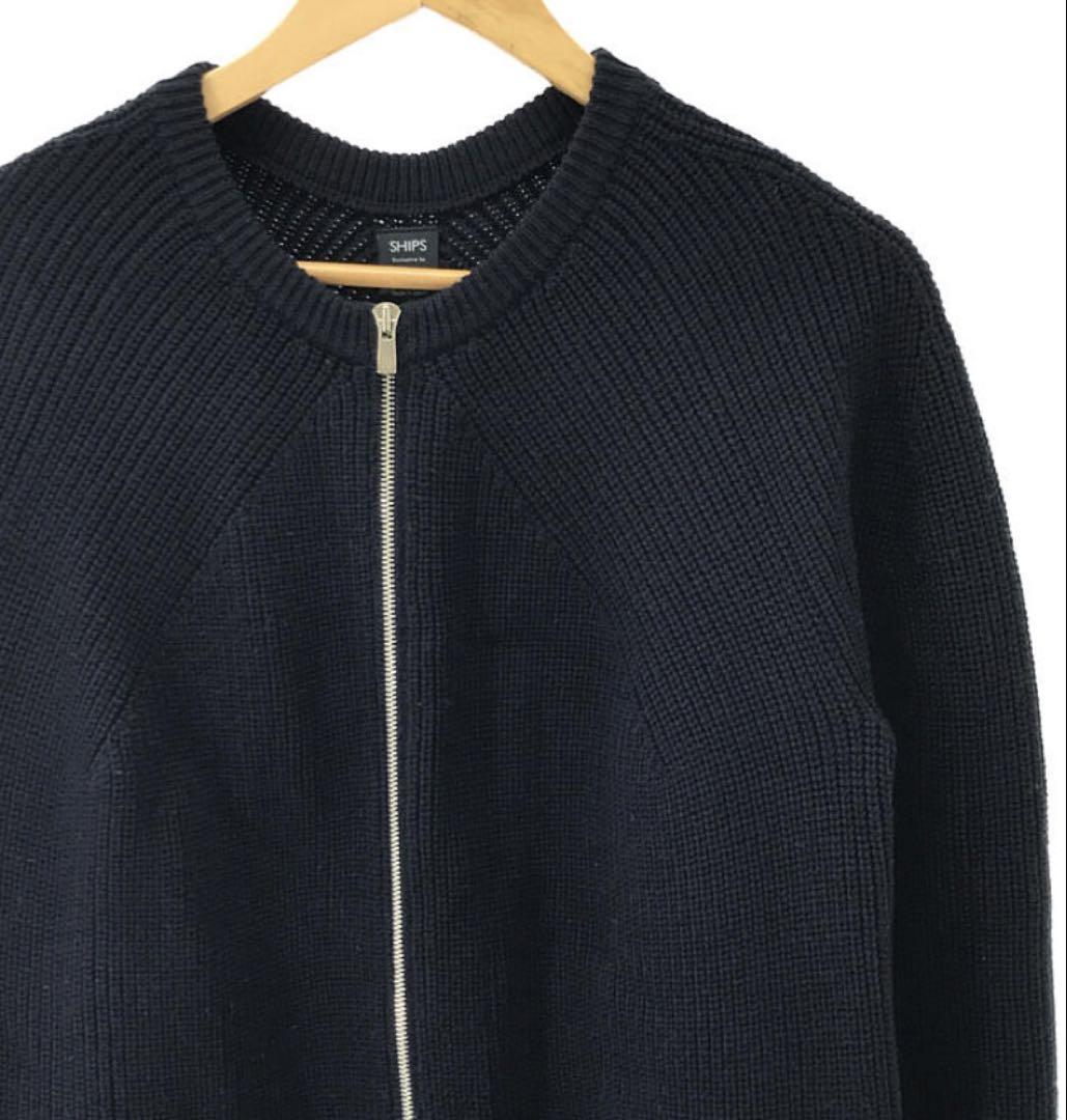 BATONER x SHIPS Exclusive Signature Zip Cardigan, Navy 1