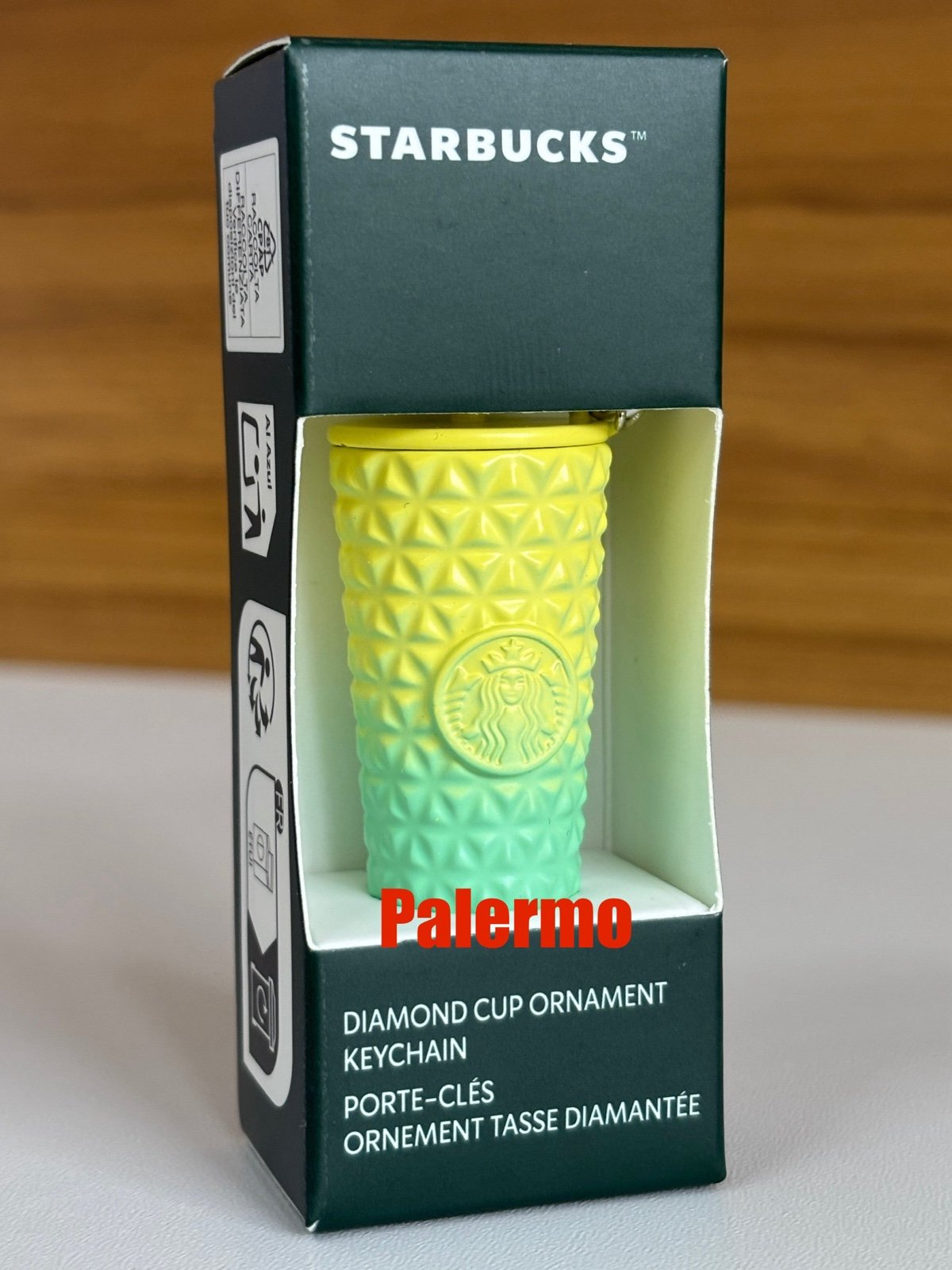 Starbucks 2025 Summer Europe Greece Turkey Metal Keychain Ombre Yellow Green