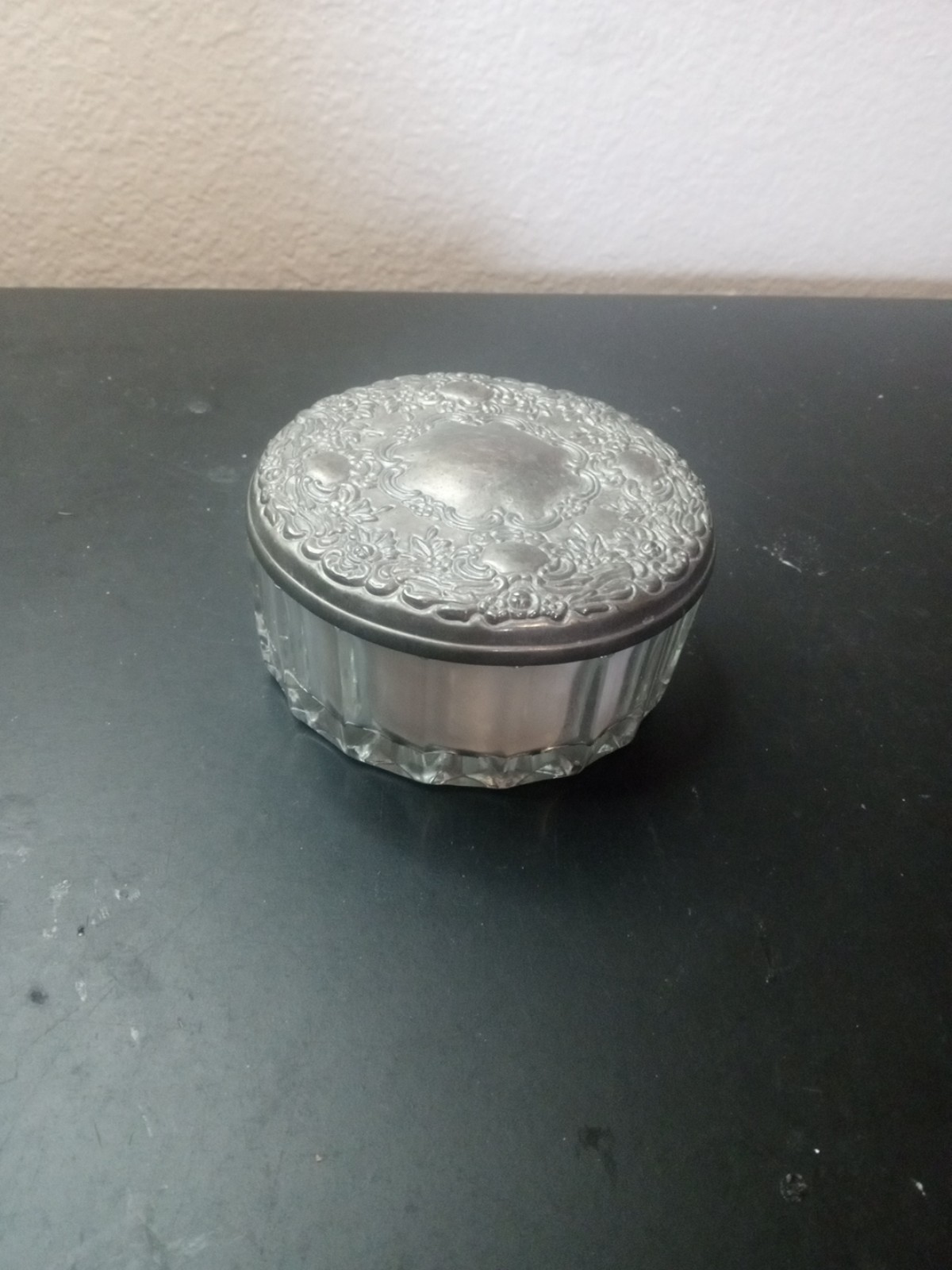 GORGEOUS VTG Ornate Silverplate 4 Lidded Powder Box