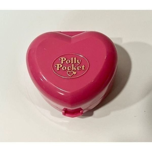 Polly Pocket Bathtime Fun Pink Heart Ring Case Compact NO DOLL Bluebird 1991 A30