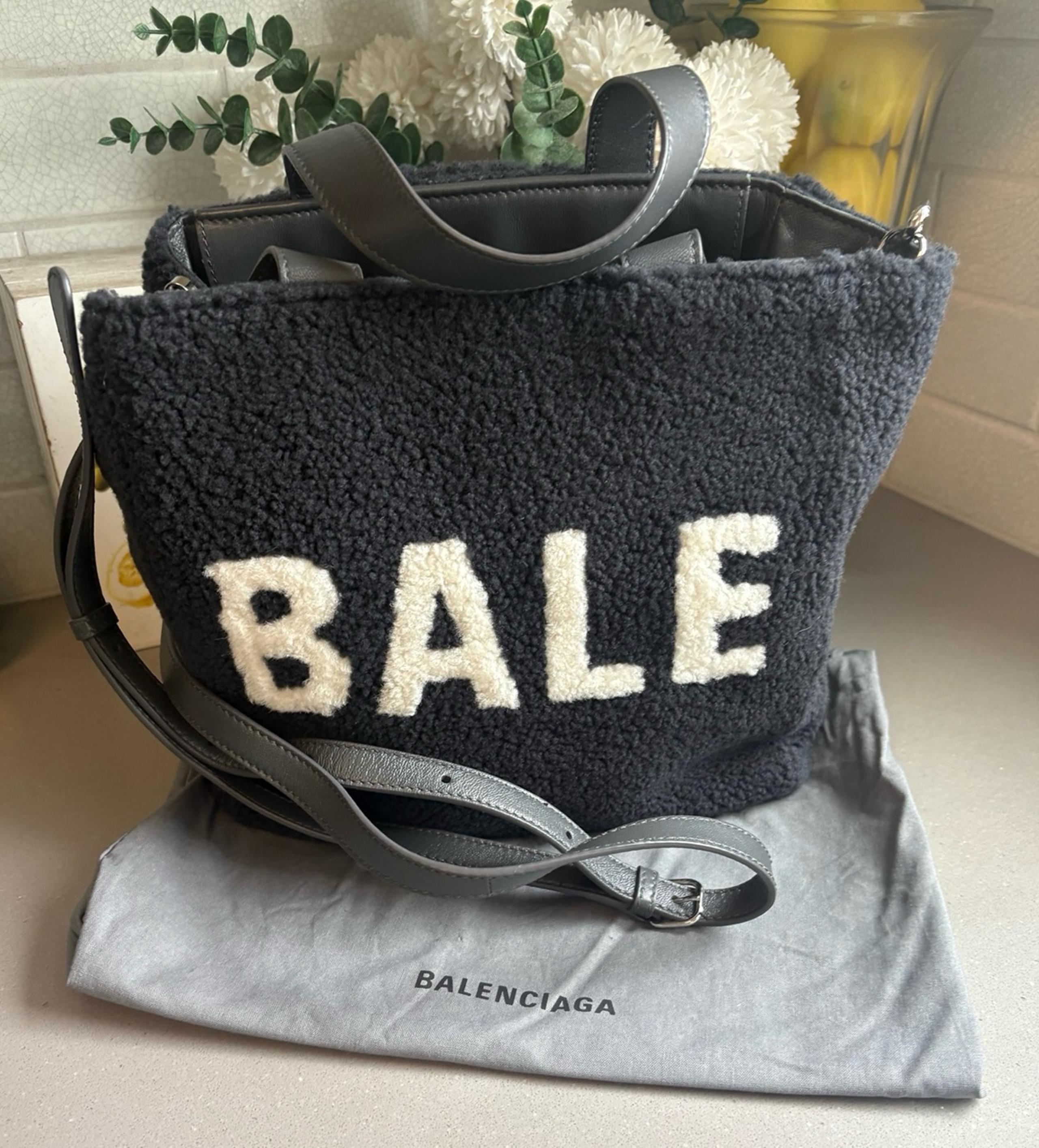 Balenciaga Shearling Crossbody Tote Bag