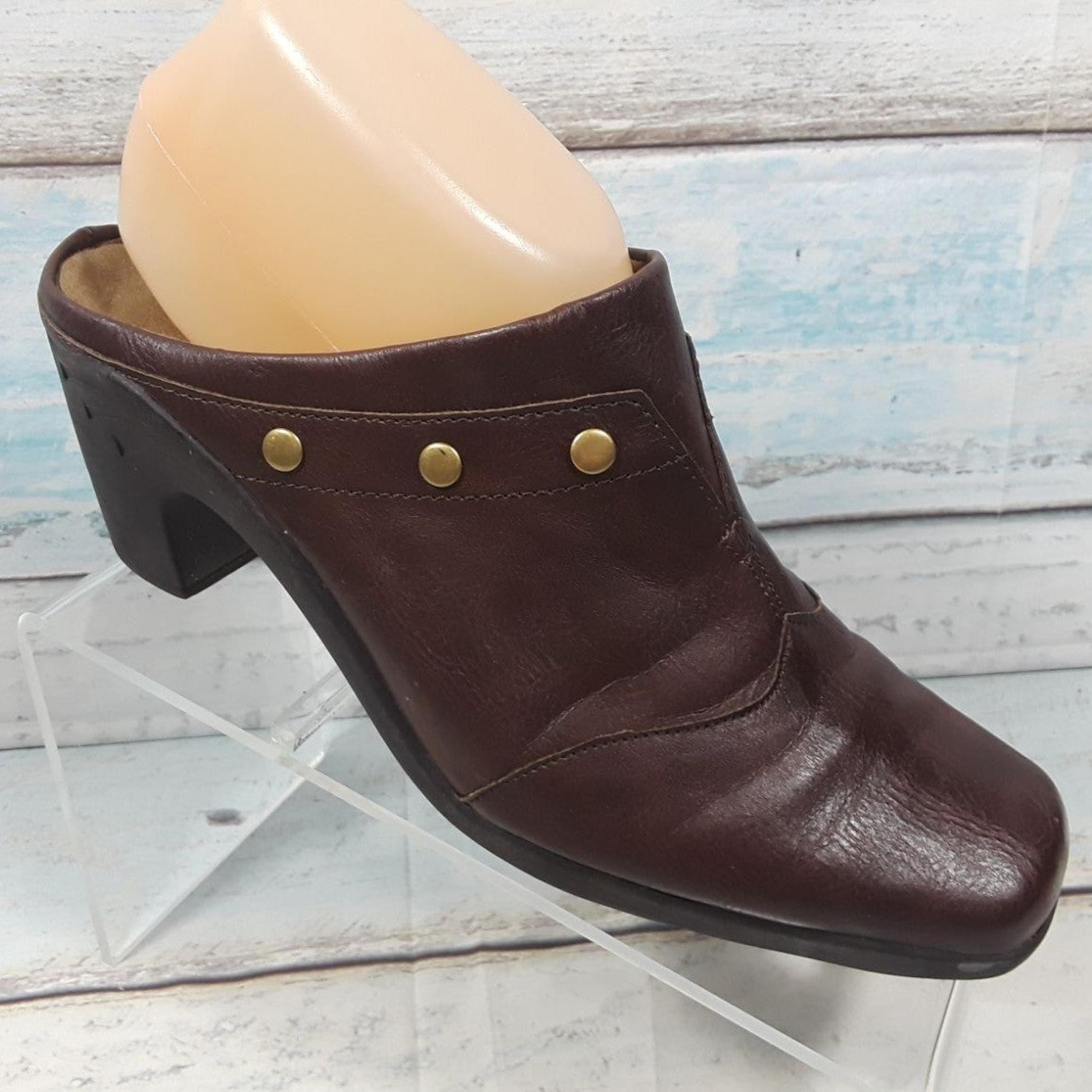 Brown Clogs Mules Shoes Sz 8.5 - Aerosoles