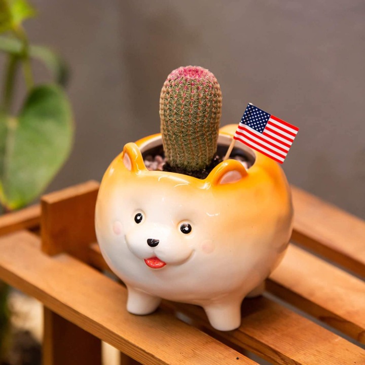 Cute Puppy Handmade Ceramic Planter