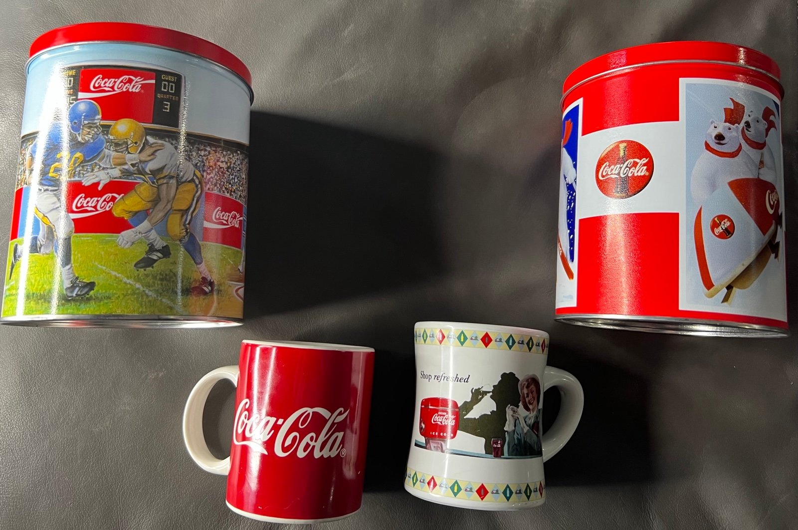 Vintage Coca Cola Cannisters and Coffee Cups
