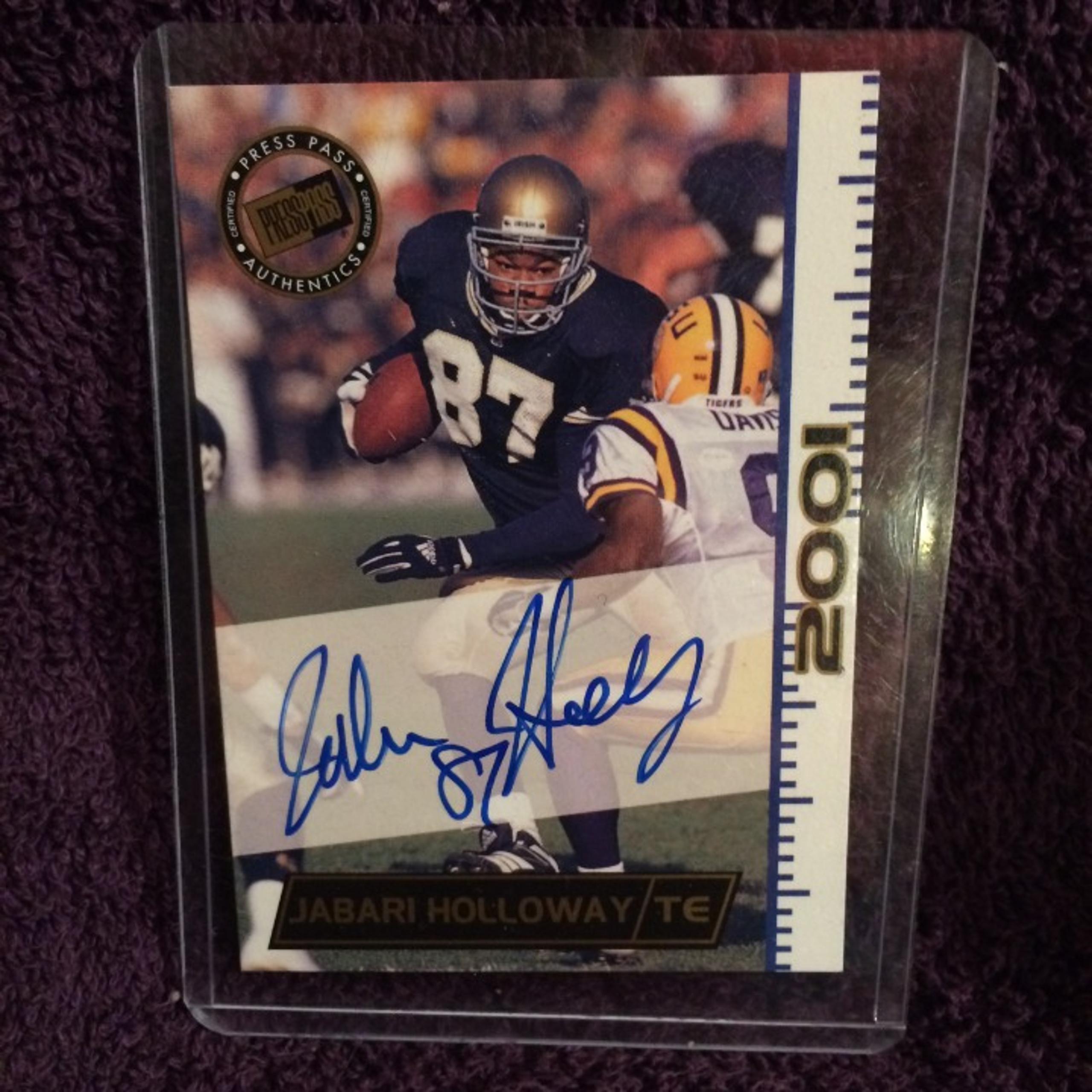 2001 PressPass Autograph Jabari Holloway