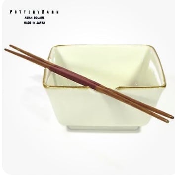 Pottery barn, Asian square set a four bowls bowl soup salad noodle kitchen dish
