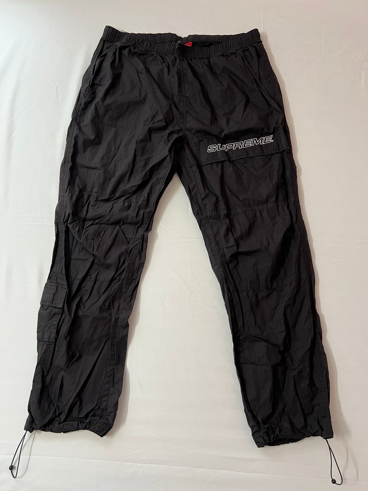 Supreme Cotton Cinch Black Straight Leg Pants