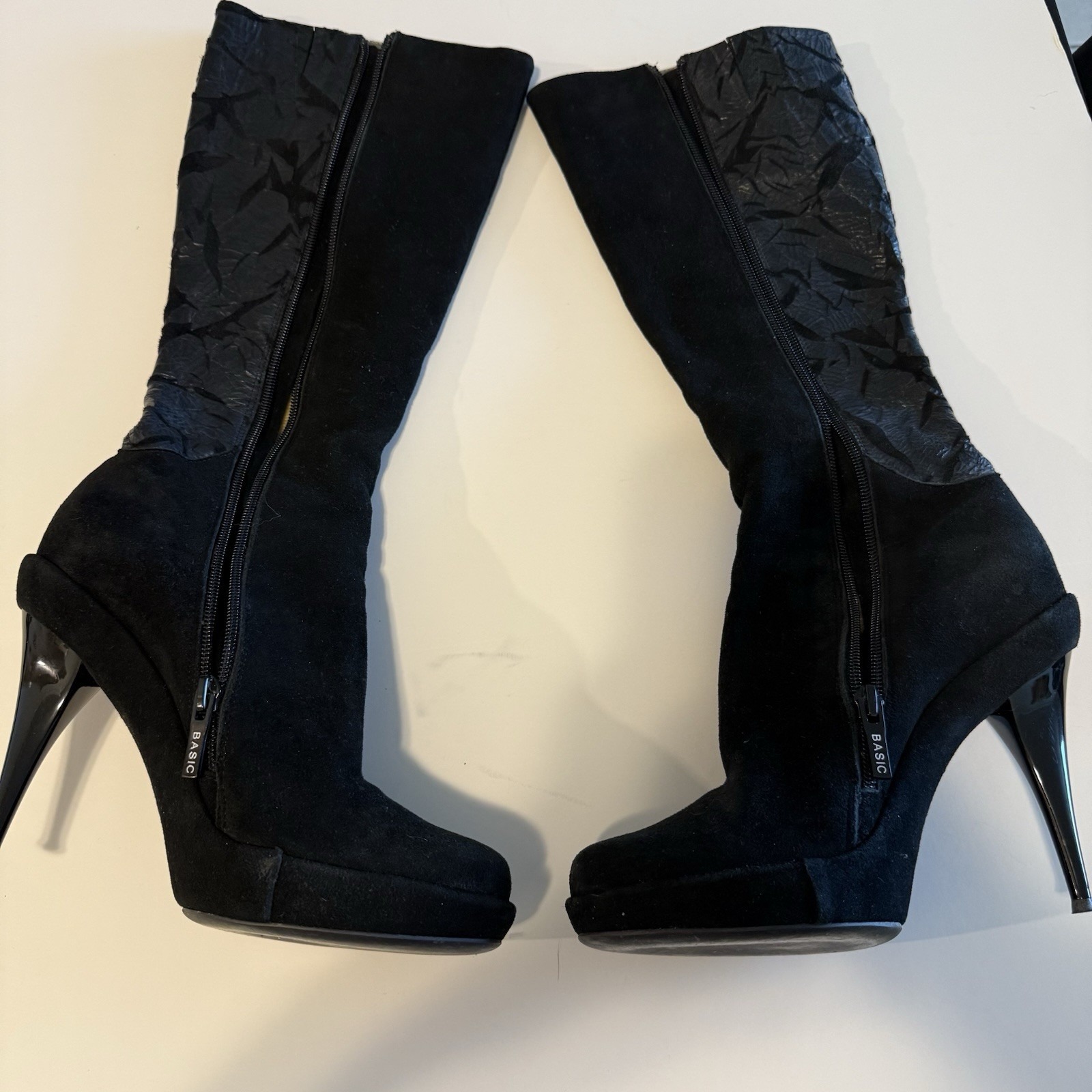 Chic Black Heeled Boots - Basic Editions | Size 37 (US 6.5–7)