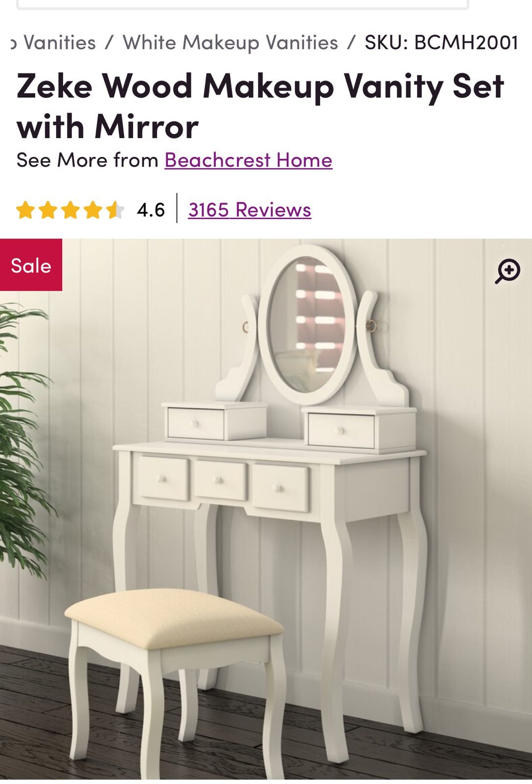 vanity table