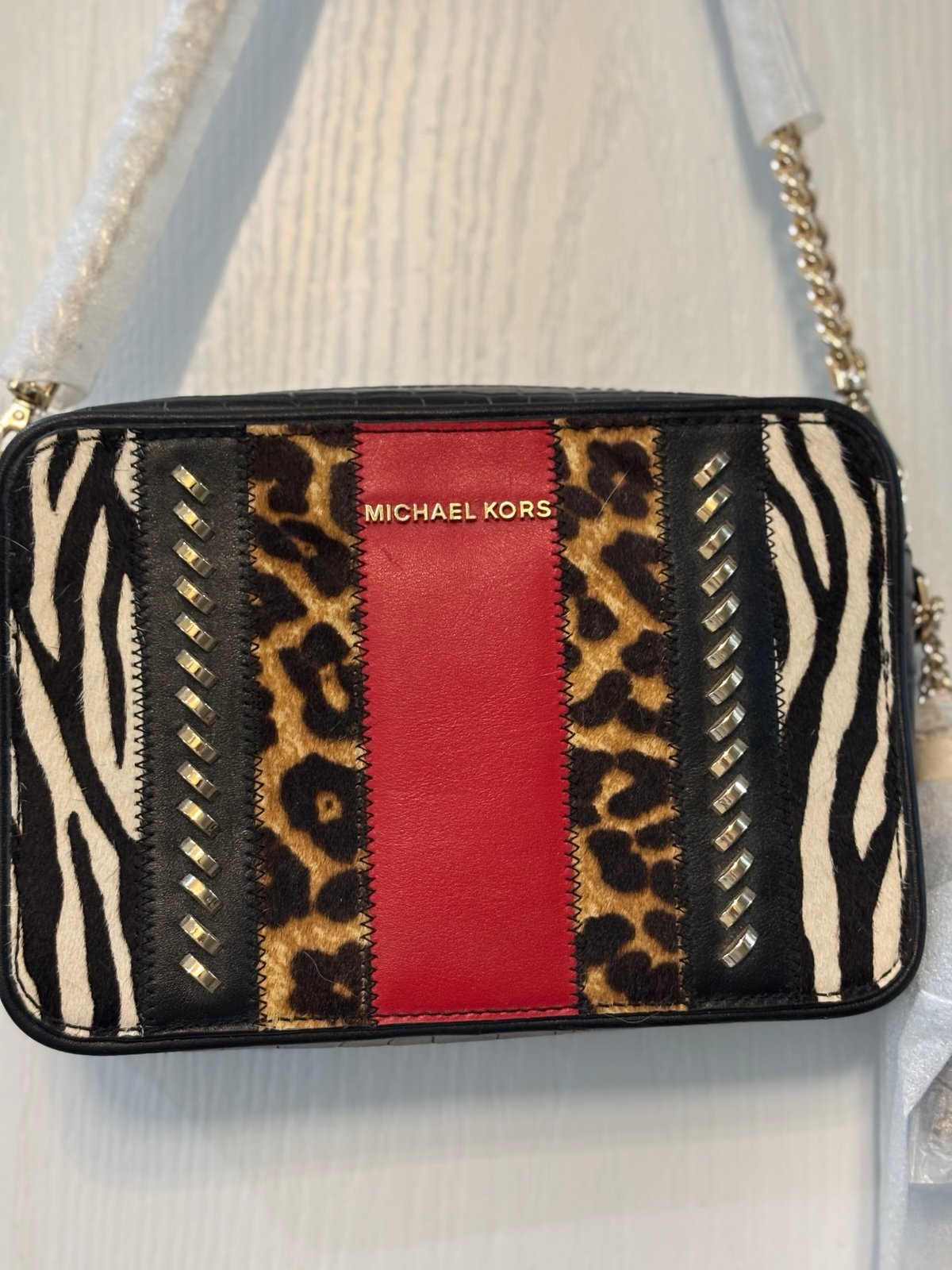 Michael Kors Animal Print/Black Crossbody