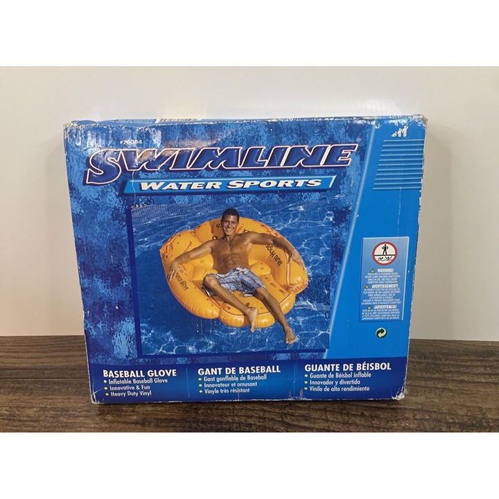 Vintage Swimline Vinyl Inflatable Baseball Glove Pool Float 1990s Unused
