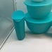 Tupperware Set 4 Bowl & Jug (4) Tumbler Turquoise Color