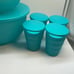 Tupperware Set 4 Bowl & Jug (4) Tumbler Turquoise Color