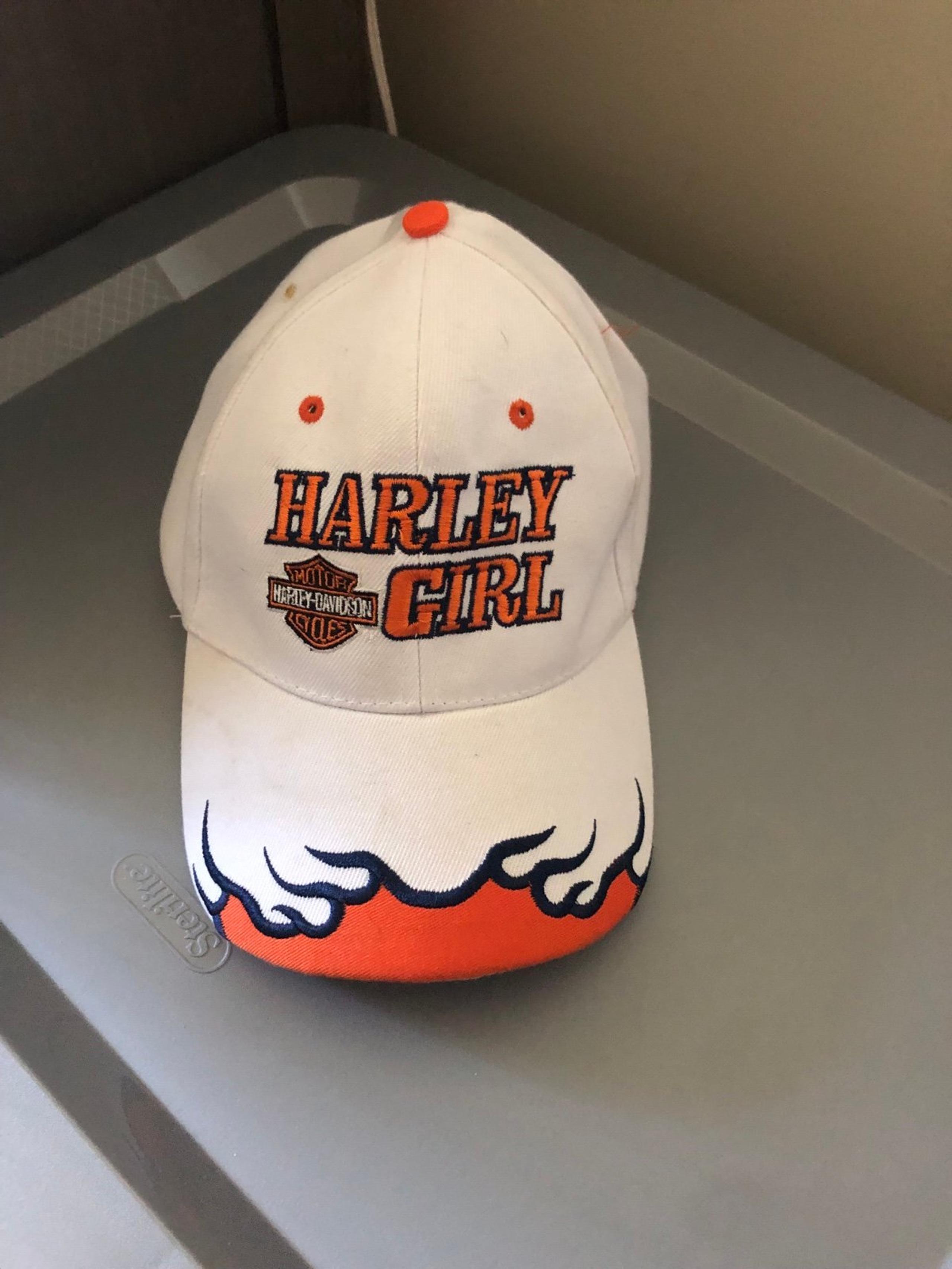 Harley-Davidson WOMEN'S White Orange Flames baseball hat
