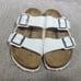 Birkenstock Arizona Unisex Size EU 39 US L8M6 White Birko-flor Slide Sandals.