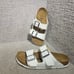 Birkenstock Arizona Unisex Size EU 39 US L8M6 White Birko-flor Slide Sandals.