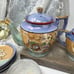 Rare Vintage Hand-Painted Luster Tea Set With Floral Design & Gold Trim 19 pc