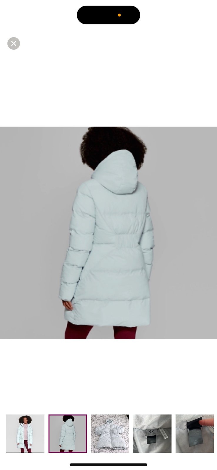 Champion Women's Ice Blue 3/4 Length Puffer Jacket Size: M