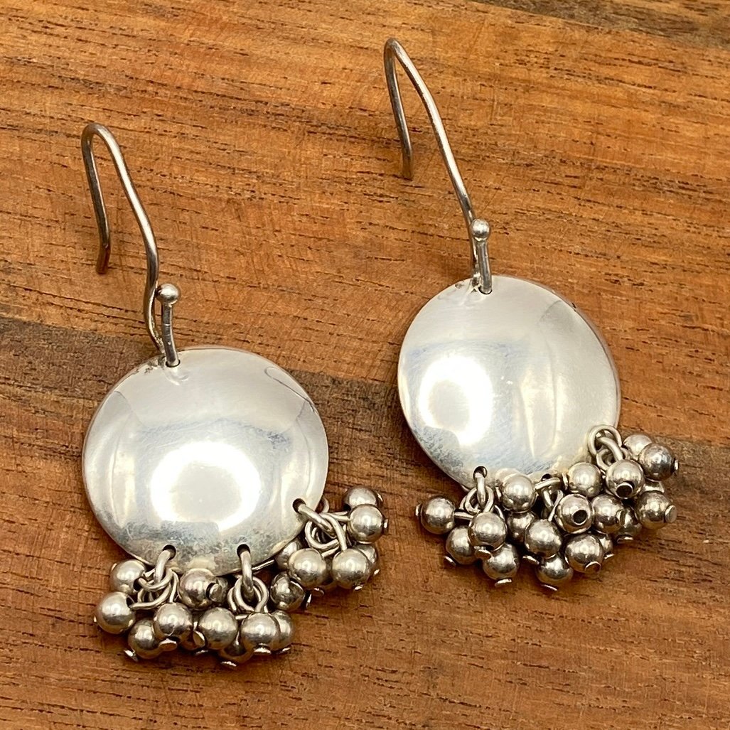 Silpada Sterling Silver Cluster Bead Cha Cha Disc Earrings