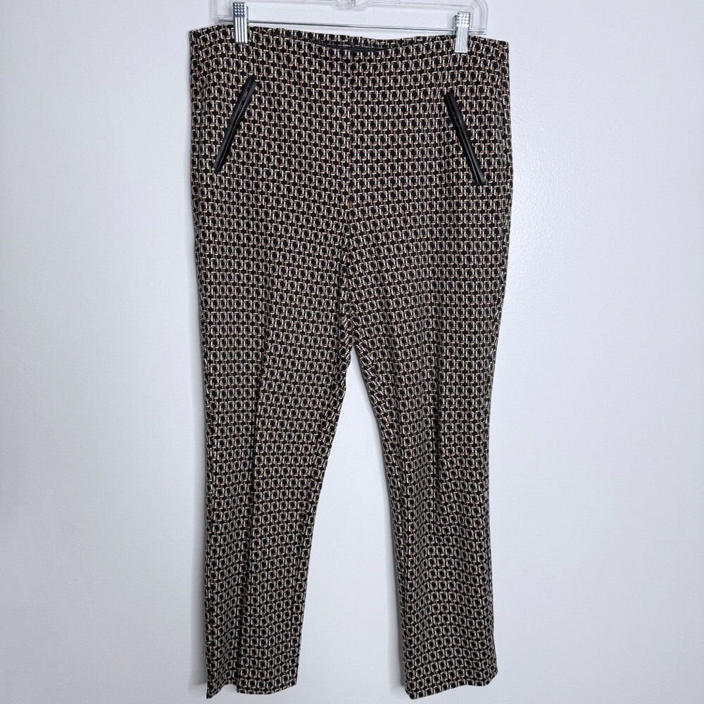 Chico's So Slimming Juliet Geometric-Print Ankle Pants Size 10 Chico's Size 1.5