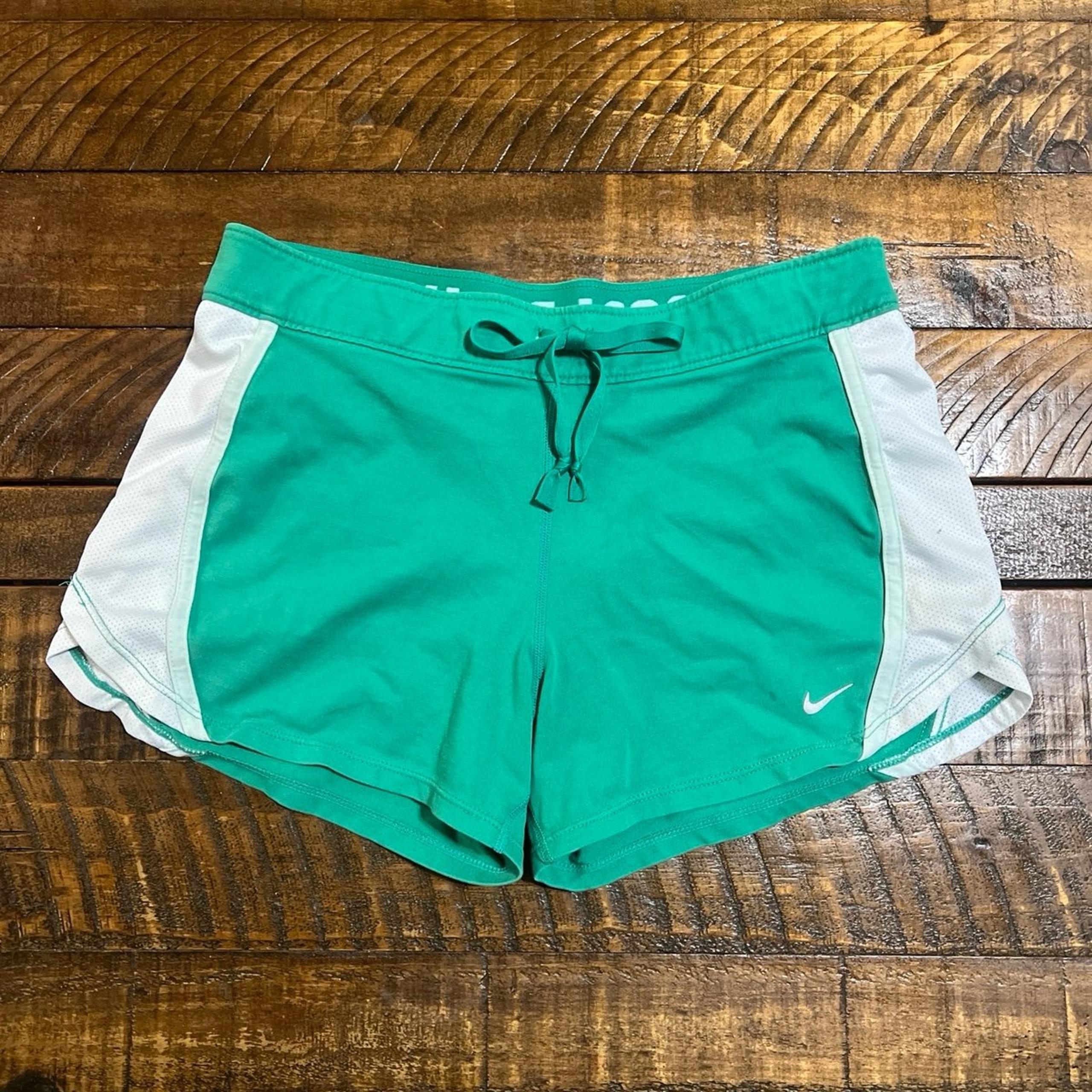 Nike Cotton Blend DRI-FIT Green Running Shorts • Small