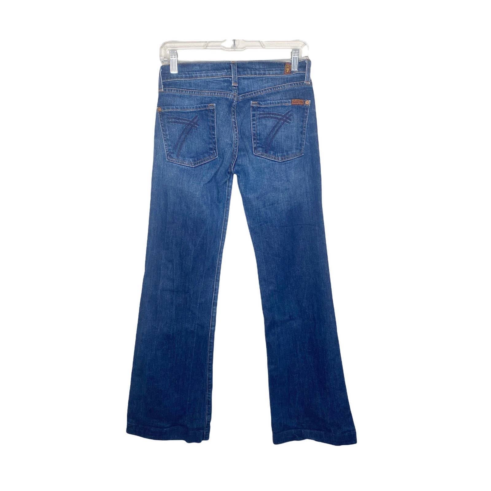 7FAM 7 For All Mankind Dark Blue Rinse Dojo Bootcut Flare Jeans Size 27