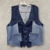 Vintage Levi's Fresh Produce Women's L Denim Jean Vest 1970s Hippie Patchwork